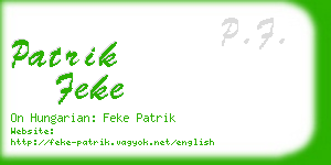 patrik feke business card